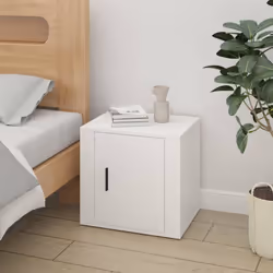 vidaXL 1/2x Bedside Cabinet White End Table Indoor Nightstand Telephone Stand - White, 2 x Bedside cabinet - Additional view 2