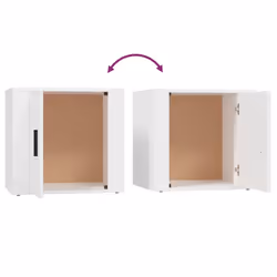 vidaXL 1/2x Bedside Cabinet White End Table Indoor Nightstand Telephone Stand - White, 2 x Bedside cabinet - Additional view 8