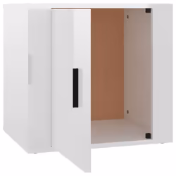 vidaXL 1/2x Bedside Cabinet White End Table Indoor Nightstand Telephone Stand - High gloss white, 1 x Bedside cabinet - Additional view 6