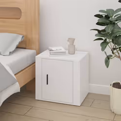 vidaXL 1/2x Bedside Cabinet White End Table Indoor Nightstand Telephone Stand - High gloss white, 2 x Bedside cabinet - Additional view 2