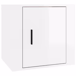 vidaXL 1/2x Bedside Cabinet White End Table Indoor Nightstand Telephone Stand - High gloss white, 2 x Bedside cabinet - Additional view 4
