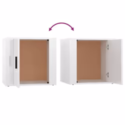 vidaXL 1/2x Bedside Cabinet White End Table Indoor Nightstand Telephone Stand - High gloss white, 2 x Bedside cabinet - Additional view 8