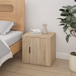 vidaXL 1/2x Bedside Cabinet White End Table Indoor Nightstand Telephone Stand - sonoma oak, 2 pcs - Additional view 2