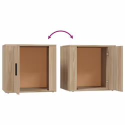 vidaXL 1/2x Bedside Cabinet White End Table Indoor Nightstand Telephone Stand - sonoma oak, 2 pcs - Additional view 8