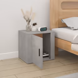 vidaXL 1/2x Bedside Cabinet White End Table Indoor Nightstand Telephone Stand - Concrete grey, 1 x Bedside cabinet - Additional view 2