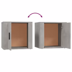 vidaXL 1/2x Bedside Cabinet White End Table Indoor Nightstand Telephone Stand - Concrete grey, 1 x Bedside cabinet - Additional view 7