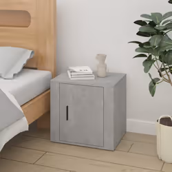 vidaXL 1/2x Bedside Cabinet White End Table Indoor Nightstand Telephone Stand - Concrete grey, 2 x Bedside cabinet - Additional view 2
