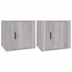 vidaXL 1/2x Bedside Cabinet White End Table Indoor Nightstand Telephone Stand - Grey sonoma, 2 x Bedside cabinet - Additional view 2