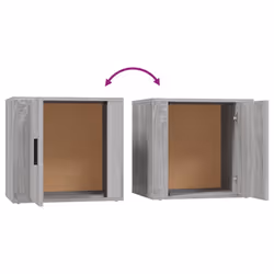 vidaXL 1/2x Bedside Cabinet White End Table Indoor Nightstand Telephone Stand - Grey sonoma, 2 x Bedside cabinet - Additional view 9