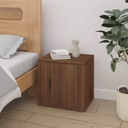 vidaXL 1/2x Bedside Cabinet White End Table Indoor Nightstand Telephone Stand - Brown oak, 2 x Bedside cabinet - Additional view 2