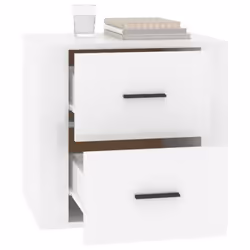 vidaXL Bedside Cabinet Nightstand Side Table Telephone Stand Multi Colours - High gloss white - Additional view 4