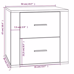 vidaXL Bedside Cabinet Nightstand Side Table Telephone Stand Multi Colours - High gloss white - Additional view 9