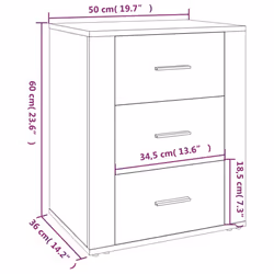 VidaXL 816717 nightstand/bedside table Oak - Additional view 9