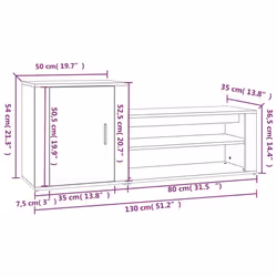 vidaXL Shoe Cabinet Engineered Wood Home Shoe Storage Organiser Multi Colours - High gloss white
