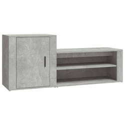 vidaXL Shoe Cabinet Engineered Wood Home Shoe Storage Organiser Multi Colours - Concrete grey
