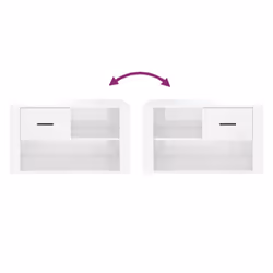 vidaXL Shoe Cabinet Engineered Wood Shoe Storage Cupboard Rack Multi Colours - High gloss white - Additional view 6
