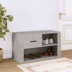 vidaXL Shoe Cabinet Engineered Wood Shoe Storage Cupboard Rack Multi Colours - Concrete grey - Additional view 2