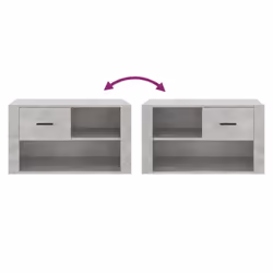 vidaXL Shoe Cabinet Engineered Wood Shoe Storage Cupboard Rack Multi Colours - Concrete grey - Additional view 6