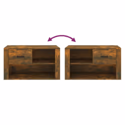 vidaXL Shoe Cabinet Engineered Wood Shoe Storage Cupboard Rack Multi Colours - Smoked oak - Additional view 6