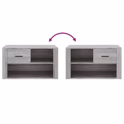 vidaXL Shoe Cabinet Engineered Wood Shoe Storage Cupboard Rack Multi Colours - Grey sonoma - Additional view 7