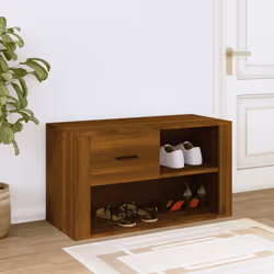 vidaXL Shoe Cabinet Engineered Wood Shoe Storage Cupboard Rack Multi Colours - Brown oak - Additional view 2