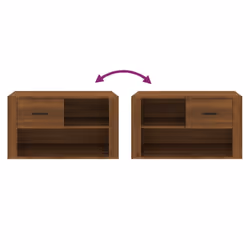 vidaXL Shoe Cabinet Engineered Wood Shoe Storage Cupboard Rack Multi Colours - Brown oak - Additional view 6