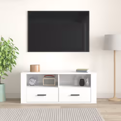 vidaXL TV Cabinet Engineered Wood Indoor HiFi Cabinet TV Unit Multi Colours - High gloss white