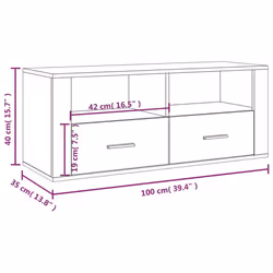 vidaXL TV Cabinet Engineered Wood Indoor HiFi Cabinet TV Unit Multi Colours - Concrete grey - Additional view 9