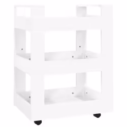 vidaXL Kitchen Trolley Engineered Wood Organiser Trolley Rack Multi Colours - White