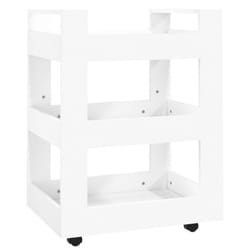 vidaXL Kitchen Trolley Engineered Wood Organiser Trolley Rack Multi Colours - White