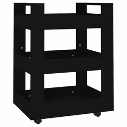 vidaXL Kitchen Trolley Engineered Wood Organiser Trolley Rack Multi Colours - Black