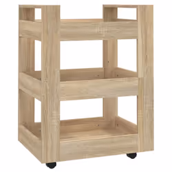 vidaXL Kitchen Trolley Engineered Wood Organiser Trolley Rack Multi Colours - Sonoma oak