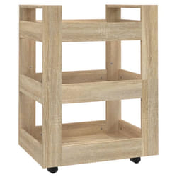 vidaXL Kitchen Trolley Engineered Wood Organiser Trolley Rack Multi Colours - Sonoma oak