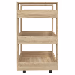 vidaXL Kitchen Trolley Engineered Wood Organiser Trolley Rack Multi Colours - Sonoma oak - Additional view 5