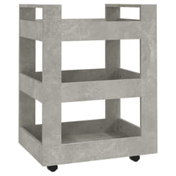 vidaXL Kitchen Trolley Engineered Wood Organiser Trolley Rack Multi Colours - Concrete grey