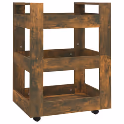 vidaXL Kitchen Trolley Engineered Wood Organiser Trolley Rack Multi Colours - Smoked oak