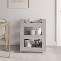 vidaXL Kitchen Trolley Engineered Wood Organiser Trolley Rack Multi Colours - Grey sonoma - Additional view 3