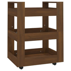 vidaXL Kitchen Trolley Engineered Wood Organiser Trolley Rack Multi Colours - Brown oak