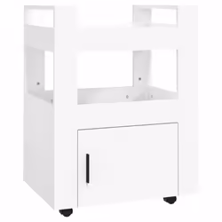 vidaXL Kitchen Trolley Engineered Wood Organiser Food Tea Rack Multi Colours - White