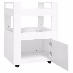 vidaXL Kitchen Trolley Engineered Wood Organiser Food Tea Rack Multi Colours - White - Additional view 5