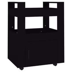 vidaXL Kitchen Trolley Engineered Wood Organiser Food Tea Rack Multi Colours - Black