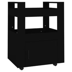 vidaXL Kitchen Trolley Engineered Wood Organiser Food Tea Rack Multi Colours - Black