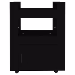 vidaXL Kitchen Trolley Engineered Wood Organiser Food Tea Rack Multi Colours - Black - Additional view 4