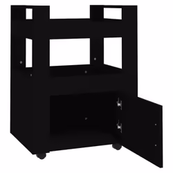 vidaXL Kitchen Trolley Engineered Wood Organiser Food Tea Rack Multi Colours - Black - Additional view 5