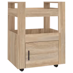vidaXL Kitchen Trolley Engineered Wood Organiser Food Tea Rack Multi Colours - Sonoma oak