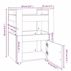 vidaXL Kitchen Trolley Engineered Wood Organiser Food Tea Rack Multi Colours - Sonoma oak - Additional view 8