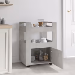 vidaXL Kitchen Trolley Engineered Wood Organiser Food Tea Rack Multi Colours - Concrete grey
