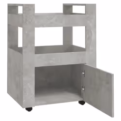 vidaXL Kitchen Trolley Engineered Wood Organiser Food Tea Rack Multi Colours - Concrete grey - Additional view 5