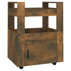 vidaXL Kitchen Trolley Engineered Wood Organiser Food Tea Rack Multi Colours - Smoked oak