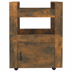 vidaXL Kitchen Trolley Engineered Wood Organiser Food Tea Rack Multi Colours - Smoked oak - Additional view 4